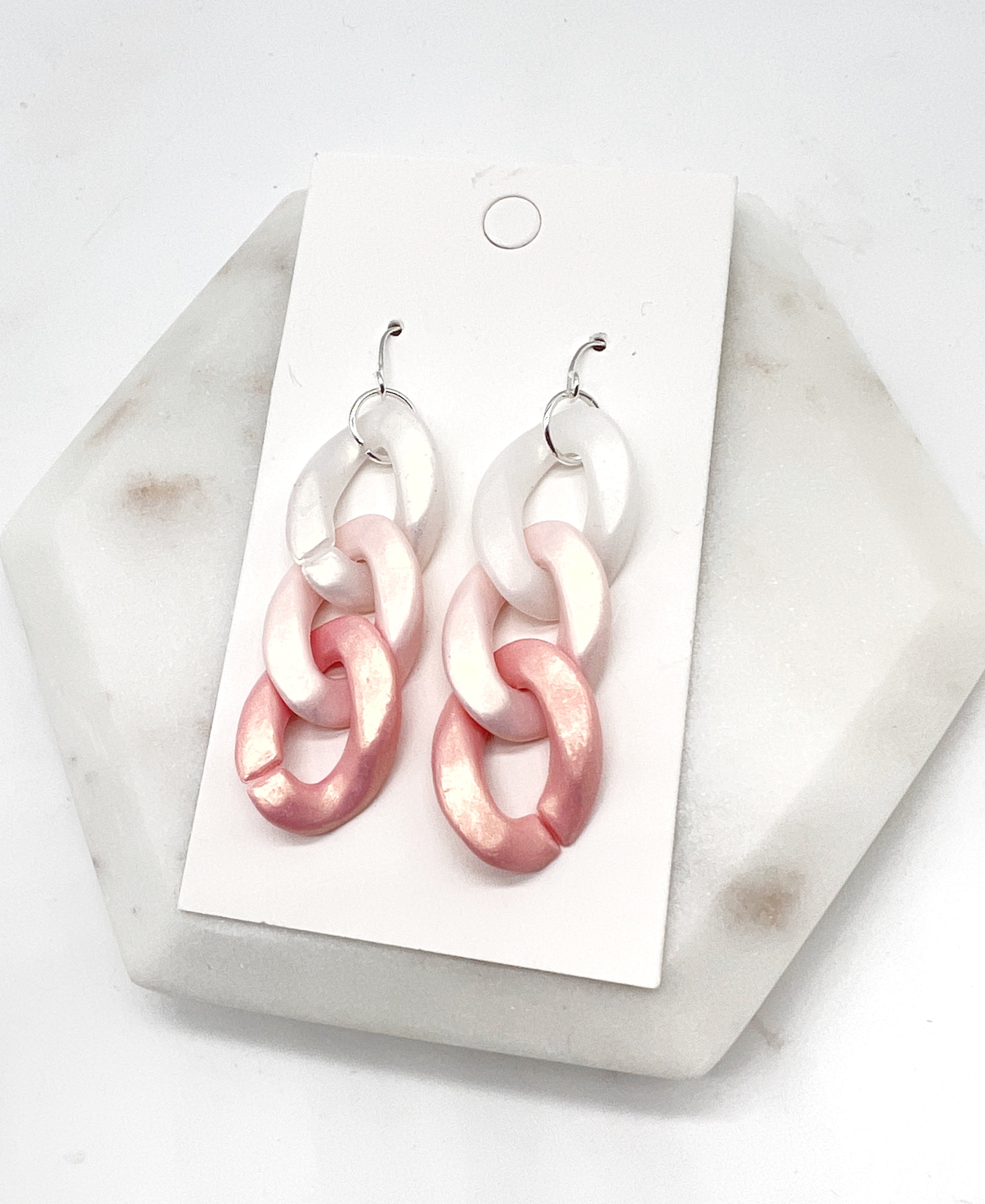 Pink Ombre Link Acrylic Earrings