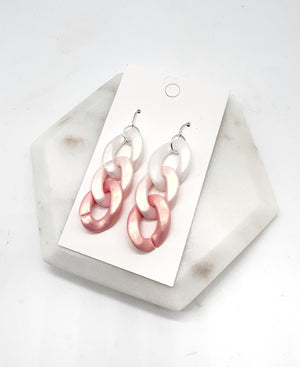 Pink Ombre Link Acrylic Earrings