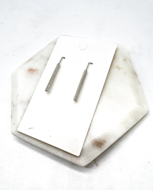 Silver Theader Bar Earrings