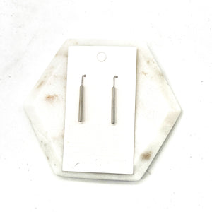 Silver Theader Bar Earrings
