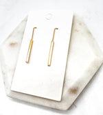 Gold Theader Bar Earrings