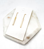 Gold Theader Bar Earrings