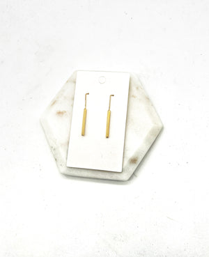 Gold Theader Bar Earrings
