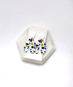 Blue Mosaic Acrylic Arch Earrings