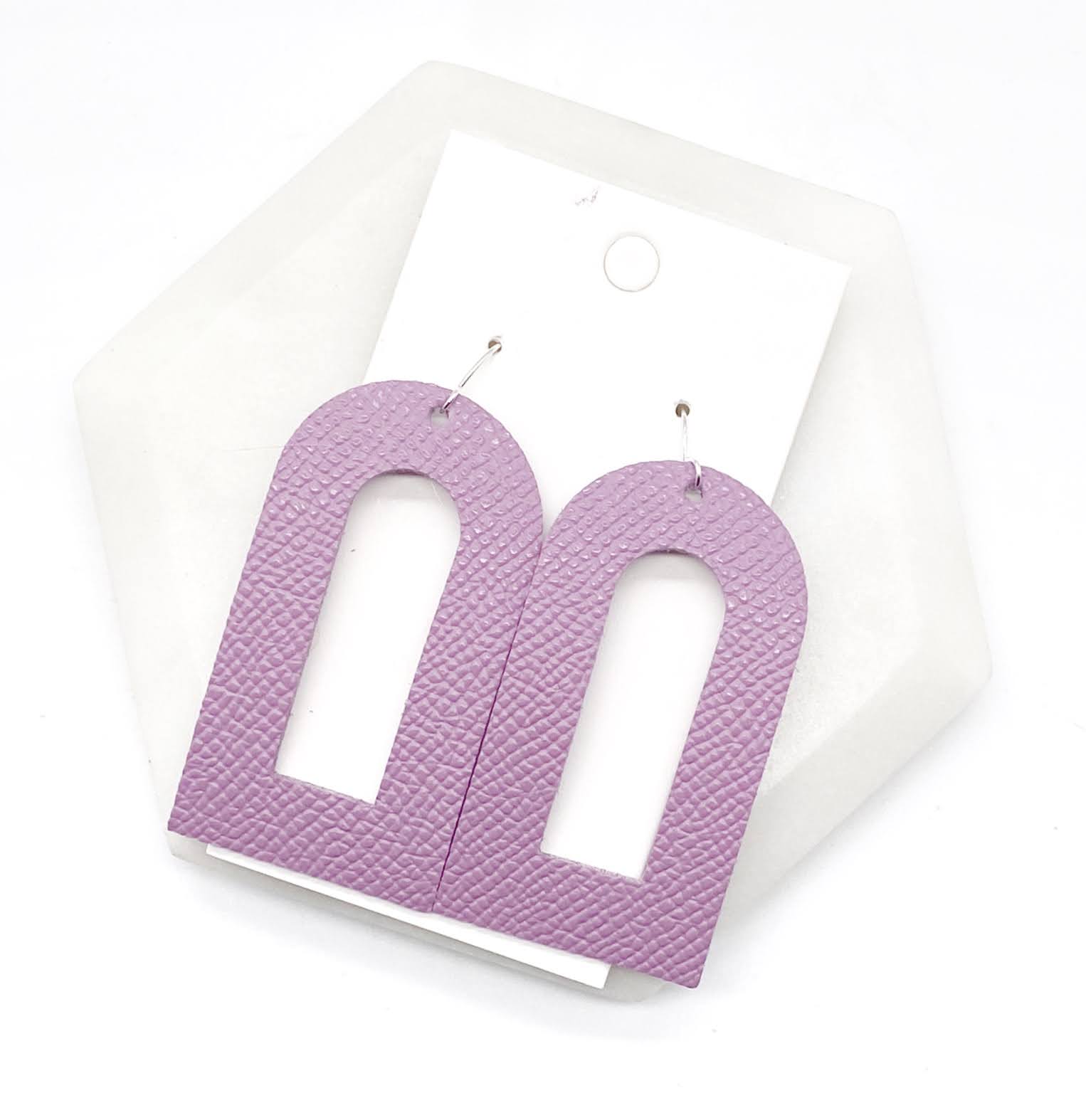 Lilac Tudor Leather Earrings