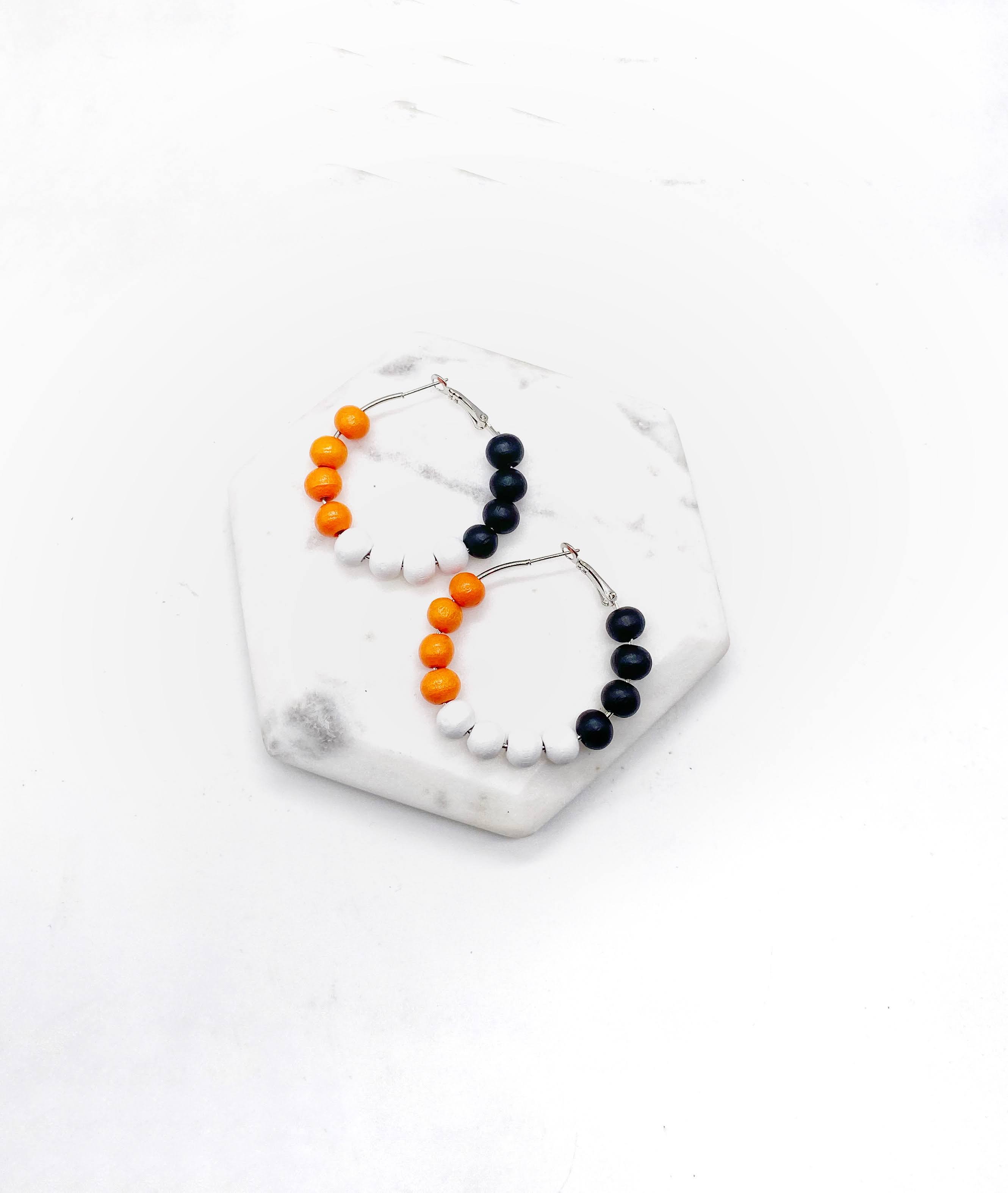 Halloween Wood Hoop Earrings