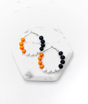 Halloween Wood Hoop Earrings