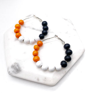 Halloween Wood Hoop Earrings