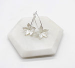 Silver Blossom Hoop Earrings