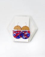 Red White and Blue Acrylic and Wood Deco Drops