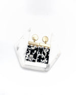 Black White Chandelier Dangle Acrylic Earrings