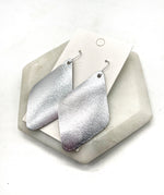Silver Leather Diamond Earrings