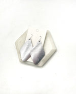Silver Leather Diamond Earrings
