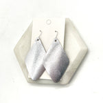 Silver Leather Diamond Earrings