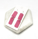 Hot Pink Aubrey Leather Earrings