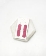 Hot Pink Aubrey Leather Earrings