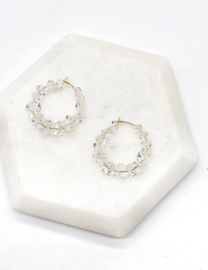 Clear Gem Hoop Earrings