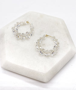 Clear Gem Hoop Earrings