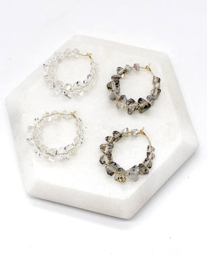 Clear Gem Hoop Earrings