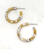 Mustard Yellow Mini Hoop Acrylic Earrings