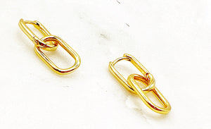 Gold Double Huggie Hoop Earrings
