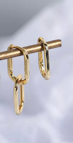 Gold Double Huggie Hoop Earrings