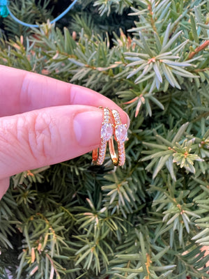 Gold CZ Statement Huggie Hoop