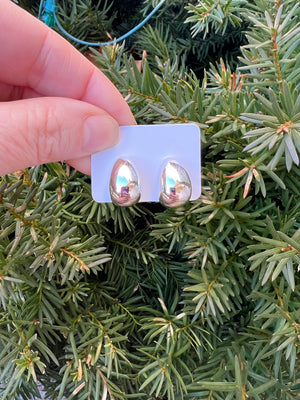 Chunky Silver Mini Hoop Earrings