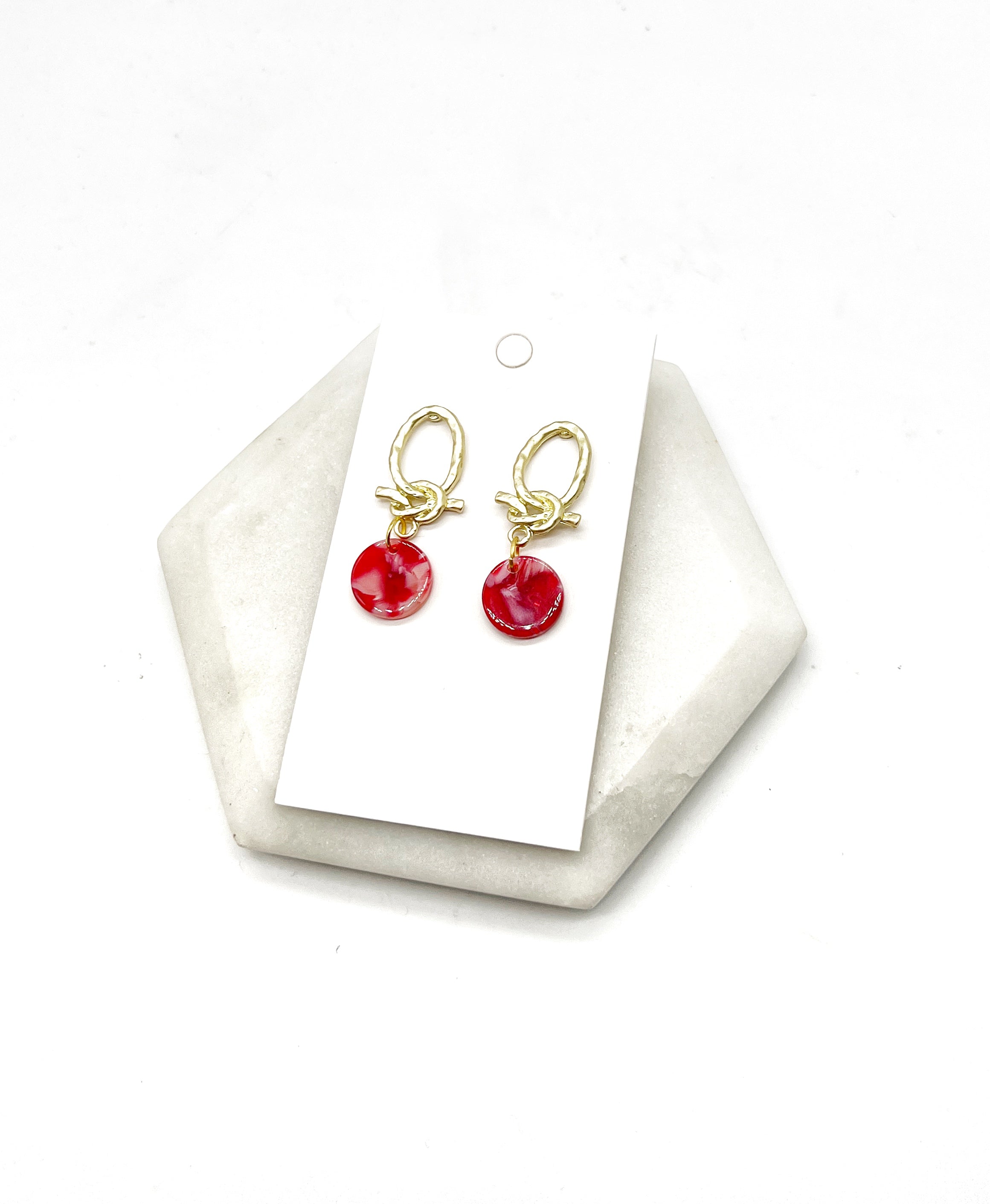 Red Love Knot Earrings