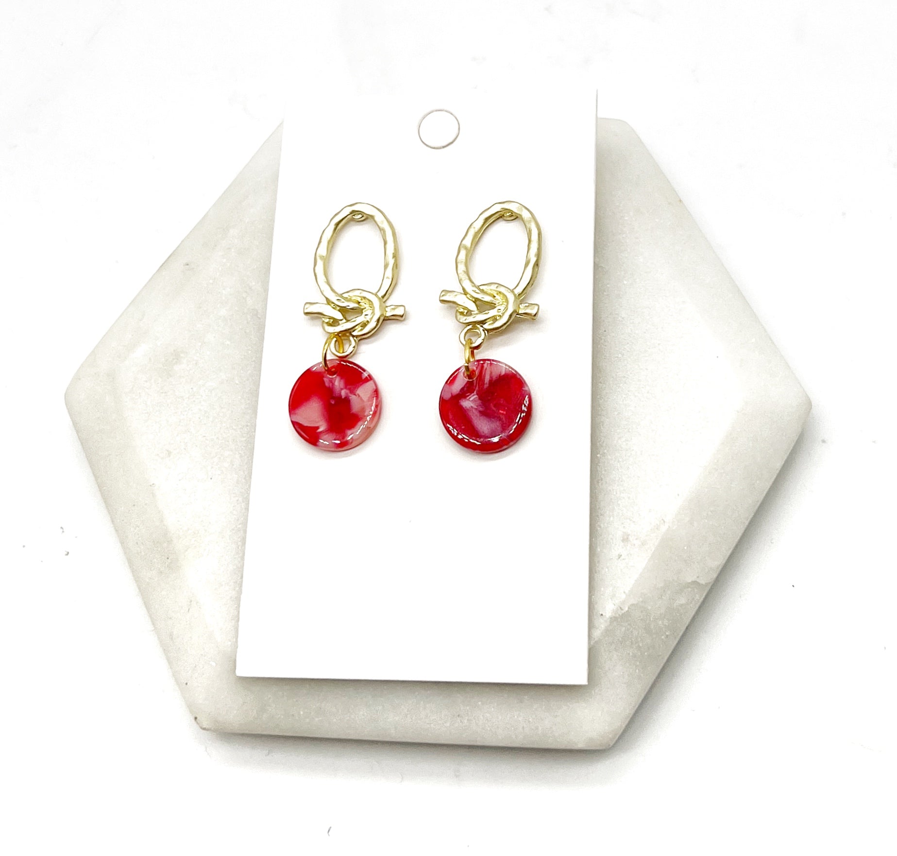 Red Love Knot Earrings