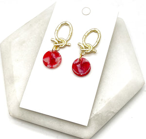 Red Love Knot Earrings