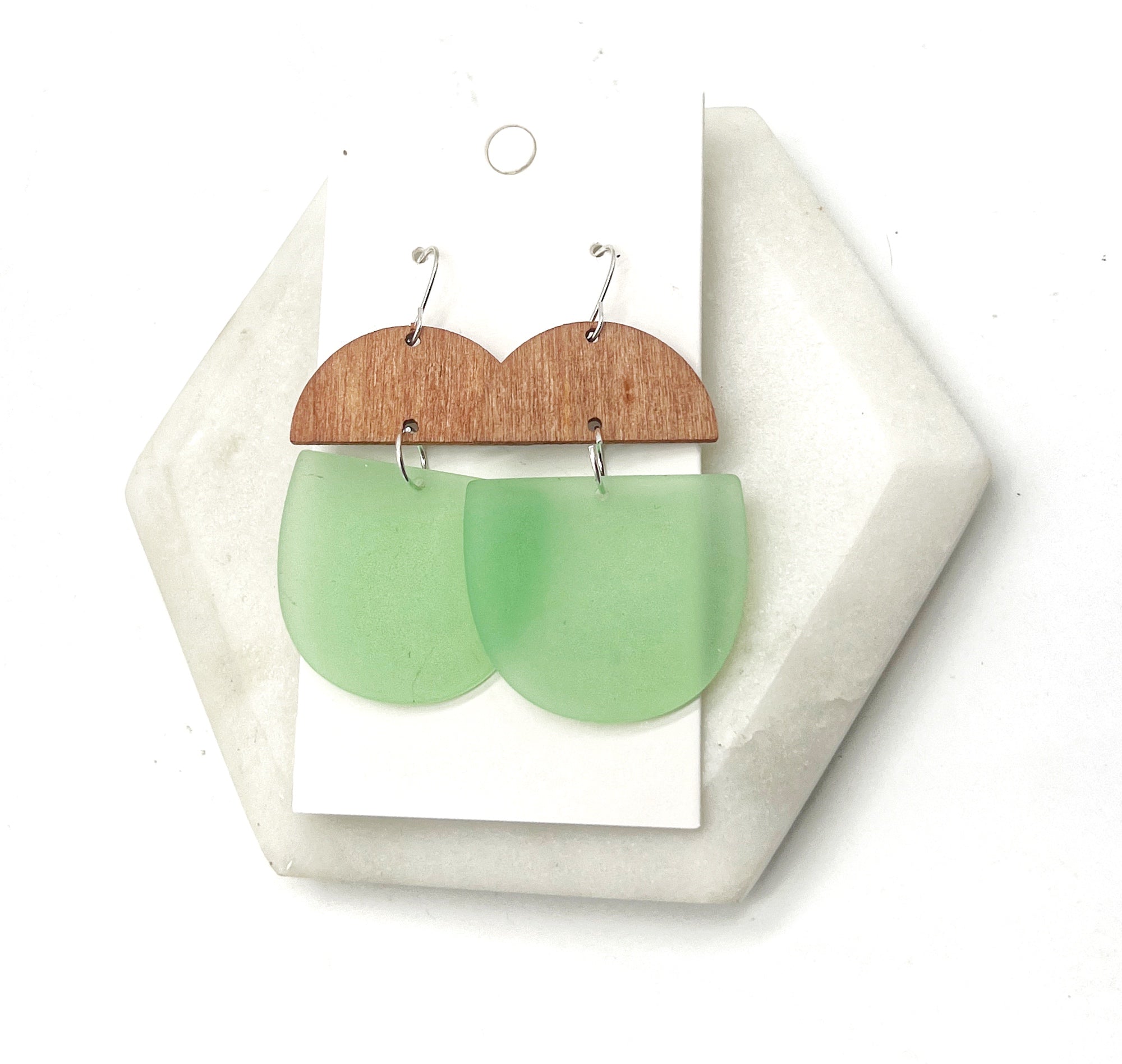 Mint Green Acrylic and Wood Deco Drops