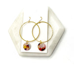 Multi-Color Disc Hoop Earrings