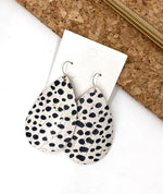 White Spotted Cork Bonded with Leather Teardrop