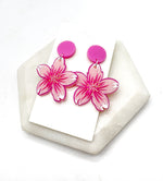 Pink Flower Acrylic Earrings