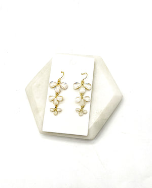 White Cascading Flower trio