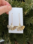 Gold Leaf Dangle Metal Earrings