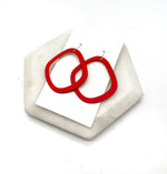 Red Emma Metal Earrings