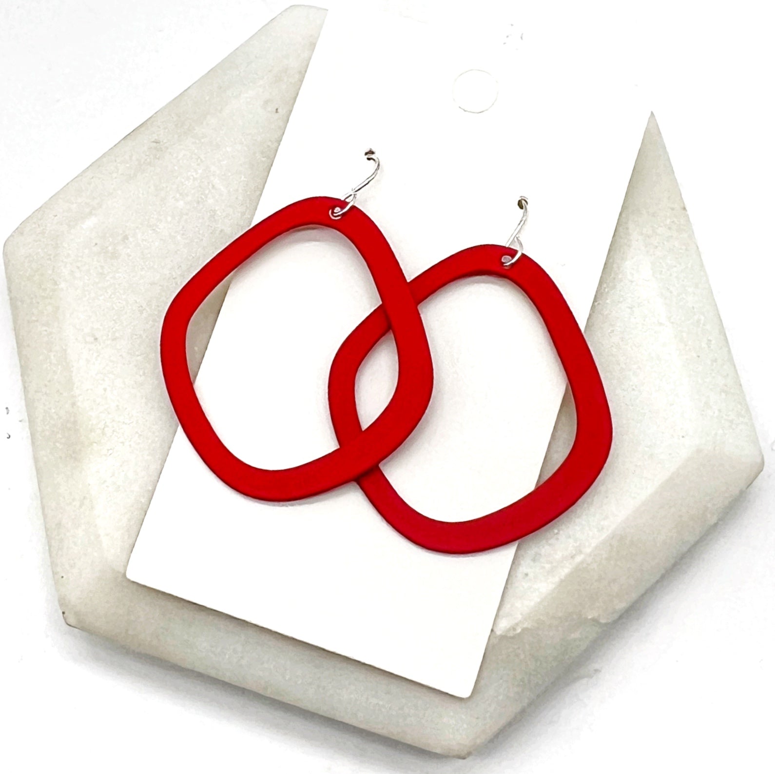 Red Emma Metal Earrings