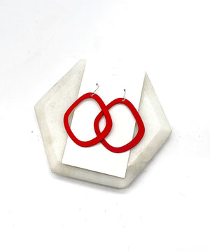 Red Emma Metal Earrings