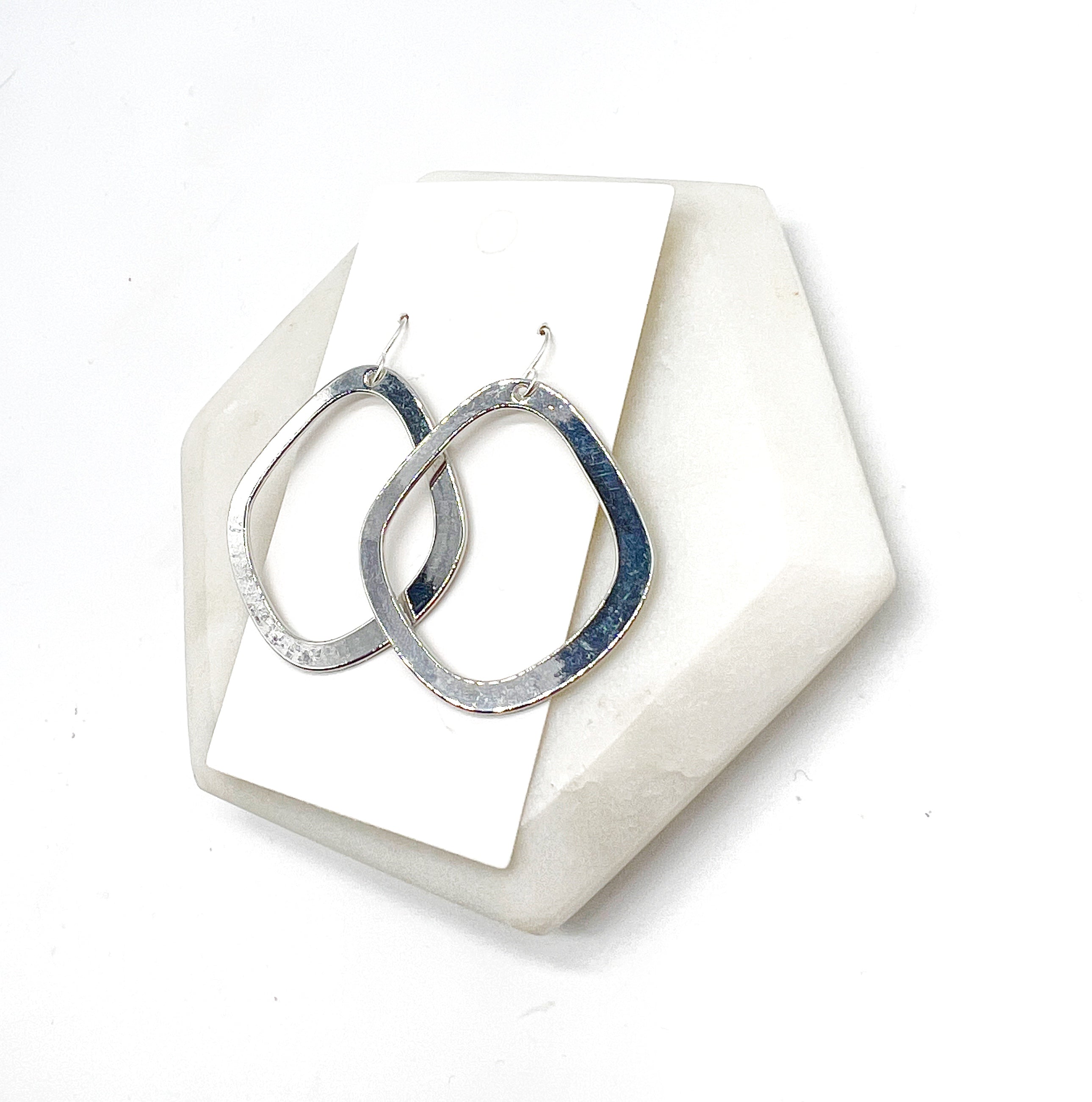 Silver Emma Metal Earrings