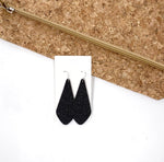 Black Glitter The Em Leather Earrings