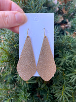 Gold Glitter The Em Leather Earrings