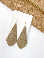 Gold Glitter The Em Leather Earrings