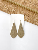 Gold Glitter The Em Leather Earrings