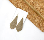 Gold Glitter The Em Leather Earrings