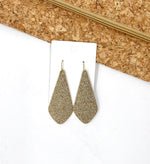 Gold Glitter The Em Leather Earrings