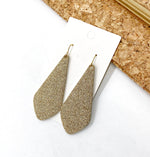 Gold Glitter The Em Leather Earrings