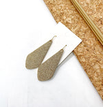 Gold Glitter The Em Leather Earrings