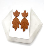 Rust Flora Acrylic Statement Earrings